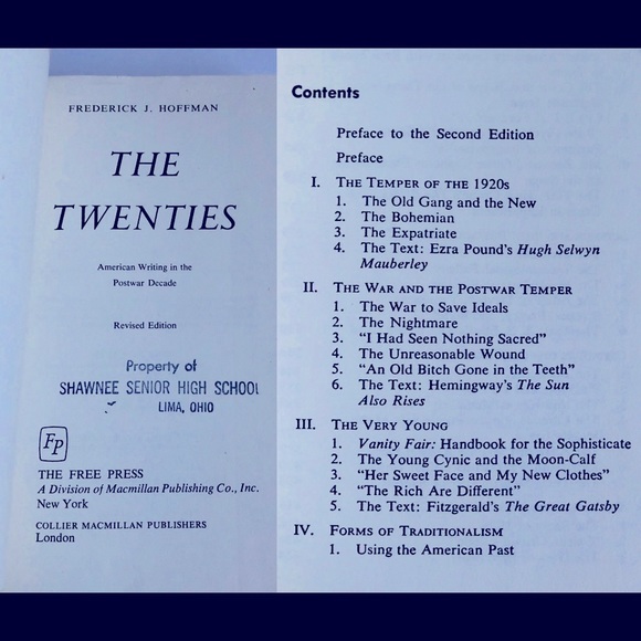 THE 20S American Writing in Postwar Decade by Frederick J. Hoffman Vintage Book - Picture 4 of 13